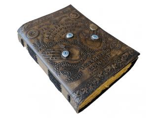 Antique Ouija Leather Journal With Three Eyes Spooky Spell Book Of Shadows With Astonishing Design Handmade Leather Deckle Edge Paper For Gift And Daily Use Notebook Sketchbook 7x5