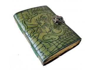 Vintage  Sketchbook Dragon Large Book Of Shadows Crocodile Style Embossed Journal For Deckle Old Pages Blank Books