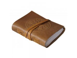 Soft Leather Journal Handmade Round Tree Of Life Hard Embossed Antique Design Notebook