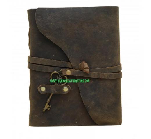 Genuine Handmade Antique Soft Leather With Key Bound Journal