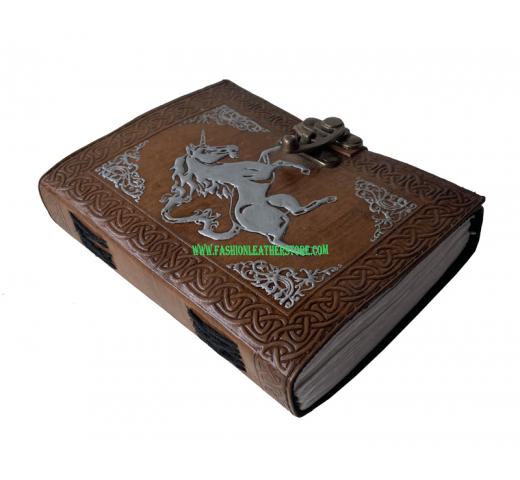 Horse Double Color Leather Journal Handmade Notebook
