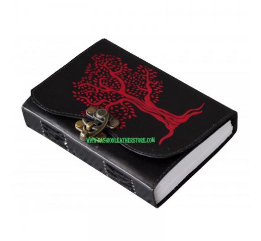 Tree Of Life Leather Journal Handmade Notebook Double Color Design Embossed