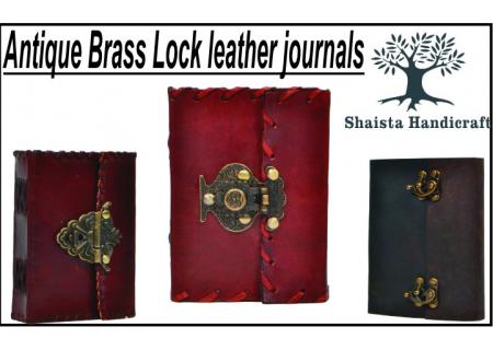 Antique Brass Lock Journal