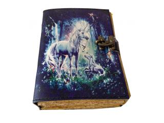 Handmade UNICORN horse Print Design Vintage deckle Paper Leather Printed Journal Notebook journals For Men And Women Unlined
