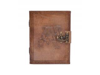 New Charcoal Colour Genuine Handmade Camel Embossed Vintages Blank Paper Notebook Leather Journal Diary