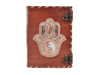 Leather Journal New Design Handmade Hamsa Look Design Side Stitching Leather Journal Notebook