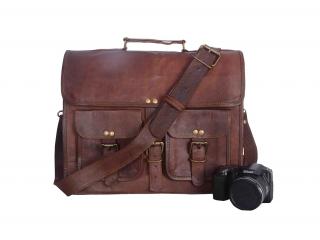 padded office leather briefcase