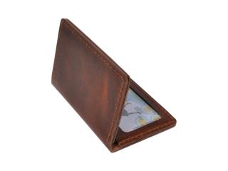 Mens Hunter Leather Blocking Slim Wallet Genuine Leather Front Pocket Credit Card Holder