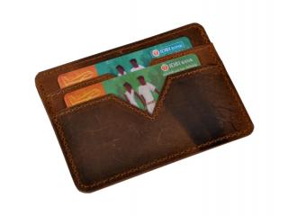 Handmade Hunter Leather Genuine Leather Multi Credit Card Holder Business Men Debit Card Pocket Wallet