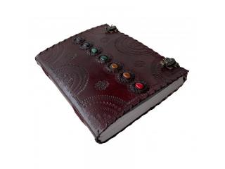 embossed seven stone leather journal