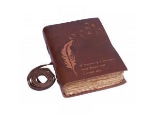 Feather Embossed Handmade Leather Journal