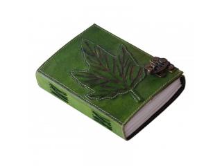 Handmade Antique Leather Journal Leaf Design