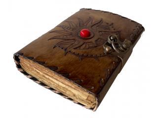 Sun and Moon  with stone Celtic custom design personalize vintage leathers journal goddess of women snack journal Hardcover Diary book 2022 planner book of shadows