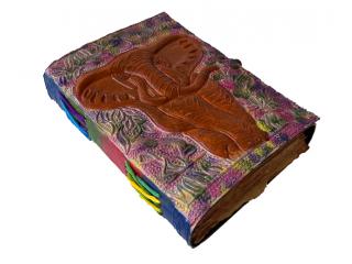 Vintage New Antique Design Handmade Elephant Embossed Leather Journal Notebook Multi Color