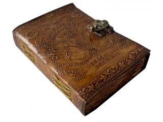Antique Embossed Ouija Leather Journal Spell Book
