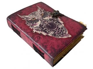LEATHER JOURNAL OWL PRINTED BOOK OF SHADOWS WITCH CRAFT JOURNAL LEATHER GRIMOIRE MAGICAL B