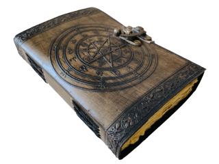 Sketchbook Deckle Old Pages Journal Magic Of Spell Wiccan Leather Pentagram For Women Vint