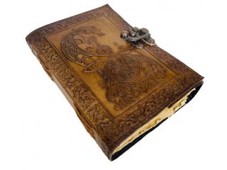 Handmade Leather Dragon Journal Notebook Diary For Men & Women, Full Genuine Leather Diary With Hand Made Paper
