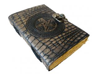 Leather Journal Celtic One Latches Deckle Edge Paper Pentagram Embossed Handmade Leather D