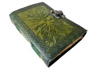 Vintage Leather Journal Green Charcoal Tree Of Life Leather Bound Journal Notebook Vintage