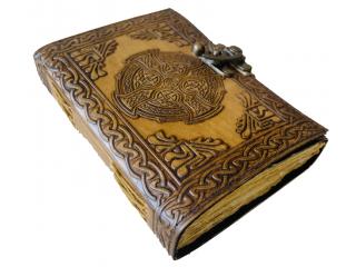 Antique Handmade Deckle Edge Paper Leather Sketchbook Book Of Charmed Spell Mandala Embossed Vintage Leather Journal 240 Pages