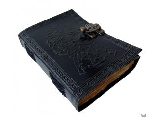 black celtic sun and moon deckle edge paper cheap classic vintage leather journal book of shadows blank diary 