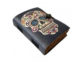  Skull Day Of The Dead Leather Print journal
