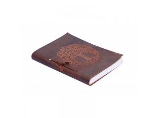 Round Tree Of Life Embossed Handmade Soft Leather Journal
