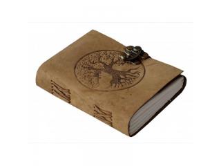 Soft Leather Journal Handmade Round Tree Of Life Embossed Antique Design Notebook