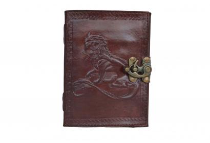 Handmade celtic dradon embossed leather journal diary with leather strap closure C-Lock
