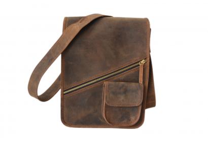 Retro Cracases Men Shoulder Bag Office Handbag Tote Browzy Horse Leather Briefn