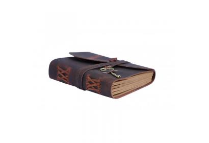 Handmade Leather Bound Journals Notebook - For Him & Her Key Lock