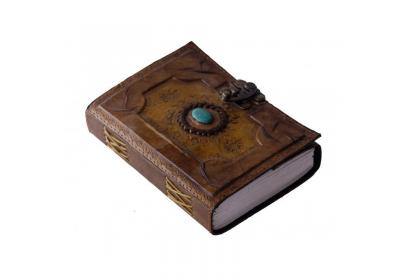 Antique Handmade Leather Journal With Stone