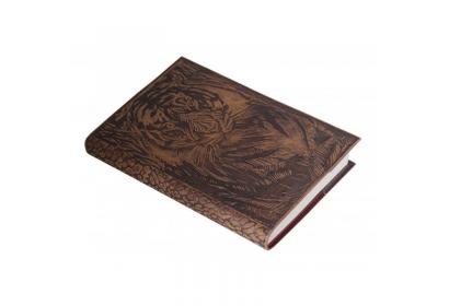 Handmade Emerging Embossed Tiger Design Antique Design Leather Journal