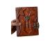Antique Handmade Leather Journal With Antique Key With Cross with Deckle Edge Papers Blank Pages Both Side 200 Pages Leather Journal