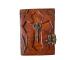 Antique Handmade Leather Journal With Antique Key With Cross with Deckle Edge Papers Blank Pages Both Side 200 Pages Leather Journal