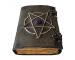 Wholesaler Hard Le Cuir Pentacle Pentagram Wicca Wiccan Antique Leather Handmade Pagan Star Embossed Leather Journal, Dual C Lock Spell Book Of Shadows Sketchbook Drawing Scrapbook