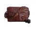 Real Goat Leather Padded Office Briefcase Laptop Mac Book Satchel Messenger Bag 