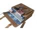 Mens Canvas shoulder messenger bag crazy horse leather briefcase travel handbag