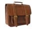 100% Real Crazy horse Leather Men's Brown Briefcase Handbag Laptop Bag Shoulder