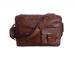 Real Goat Leather Padded Office Briefcase Laptop Mac Book Satchel Messenger Bag 