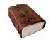 Antique Garden Flower Embossed Brown Leather Journal