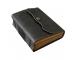 Antique Garden Flower Embossed Black Leather Journal