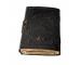 Pentagram Embossed Leather Journal Notebook - With Stone Handmade Vintage Leather Journals For Men And Women - Craft Unlined Old Deckle Paper 200 Pages, Leather Book Diary Pocket N