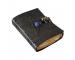 Pentagram Embossed Leather Journal Notebook - With Stone