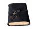 Leather Journal Notebook - Handmade Vintage Leather Bound Journals For Men And Women - Craft Unlined Old Deckle Paper 200 Pages, Leather Book Diary Pocket Notebook Black