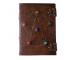 Handmade Pentagram Leather Journal, Large Celtic Embossed, Leather Journal With Lock, Grimoire, Notebook, Journal With Stone (10×7) Inches