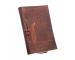 Genuine Embossed Handmade Soft Leather Journal Writing Feather Design Journals Diary Handmade Recycled Cotton 120 Blank Pages