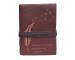 Feather Embossed Handmade Leather Journal 200 Cotton Deckle Edge Paper Leather Strap Bound Leather Writing Journals Diary