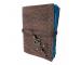 Antique Leather Journal Garden Flower Book Of Shadows Journal For Unisex New Blue Unlined Deckle Edge Paper 200 Pages, Leather Blank Book